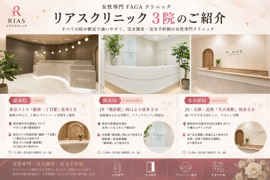 リアスクリニックの店舗情報と通院ポイント