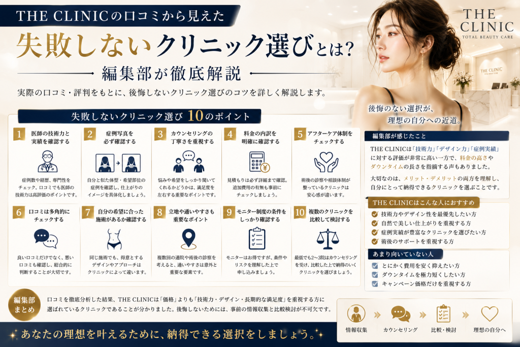 THE CLINICの口コミから見るクリニック選びのポイント